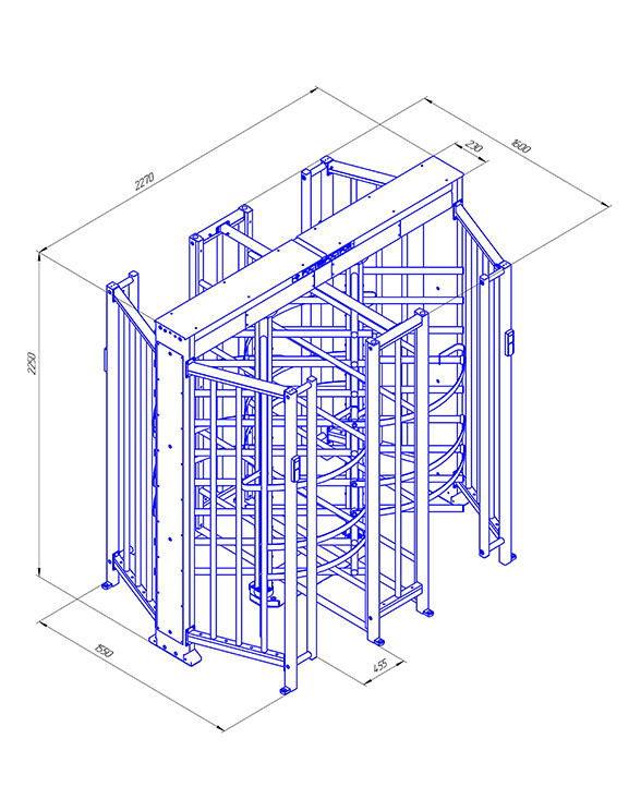 Ростов-Дон ПР2Ш/4М2-У Полноростовой роторный турникет