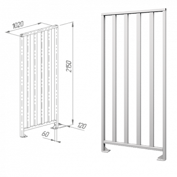 OXGARD ВЗР 2342.01-01 1020 мм Ограждение полноростовое 