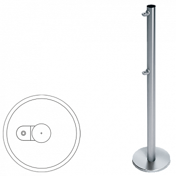 OXGARD ВЗР 2442.09.10 Стойка ограждения передвижная односторонняя с 2-мя полупетлями 