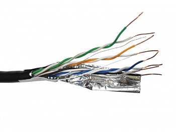 Netko Кабель FTP4 cat.5е, одножильный, 305м, Cu, наружный, Проходит Fluke тест, черный Silver