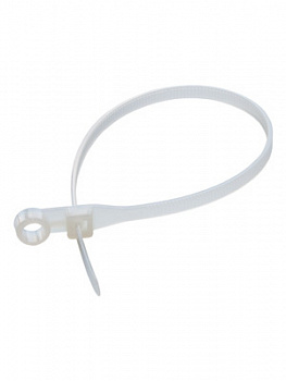 Хомут нейлоновый 100х2,5 бесцветный, с отверстием (100 шт)