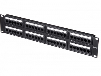 Netko Патч-панель UTP, 19", 48 портов RJ45, cat.5е, 2U, Dual Type, "L"