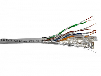 Netko Кабель FTP4 cat.5е, одножильный, экранированный, 305м, Cu, Проходит Fluke тест, серый
