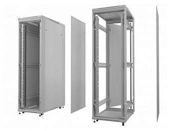 Netko Шкаф напольный 37U серия Expert (600х600х1830), напольный, БЕЗ ПЕРЕДНЕЙ ДВЕРИ, серый