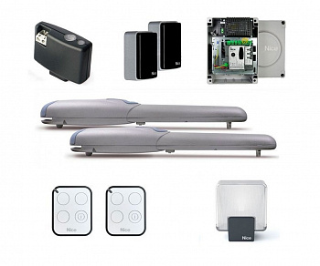 Установка автоматики распашных ворот NICE WINGO5024BDKCE