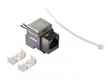 Netko Модуль Keystone экранированный, RJ45, cat.5e, 90°, 110/Krone тип, под инструмент, KE, металлик