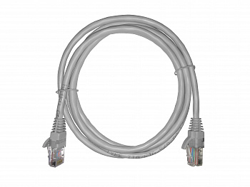 Netko Патч-корд UTP4 cat 5е, 1,5м, ВС, LSZH, серый, литой коннектор Optima