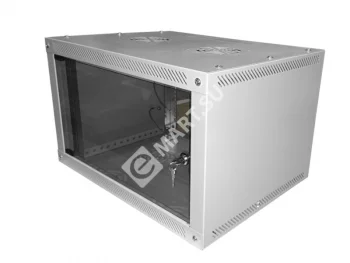 Netko Шкаф настенный 6U серия NOP3 (600х600х367), передняя дверь стекло, разборный, серый