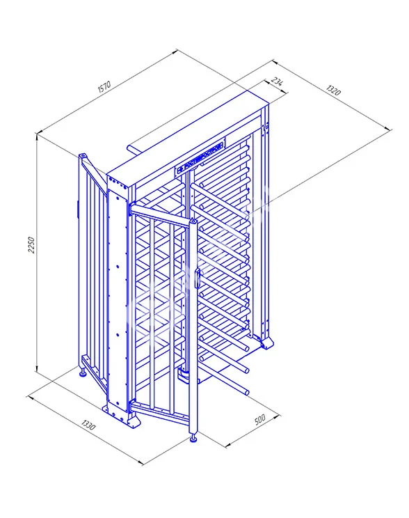 Ростов-Дон ПР1Л/4М2 НЕРЖ Полноростовой роторный турникет