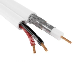 Кабель комбинированный RG59 CU+2x0.75 мм2 75 Ом, черный, 200 м 04-125